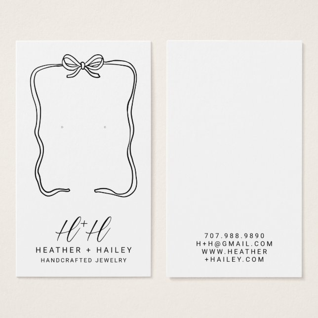 Whimsical Ribbon Ram Visning Card Visitkort (Framsida & baksida)