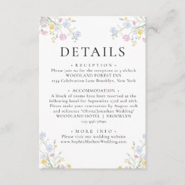 Whimsical Rococo Floral Crest Wedding Details Tilläggskort