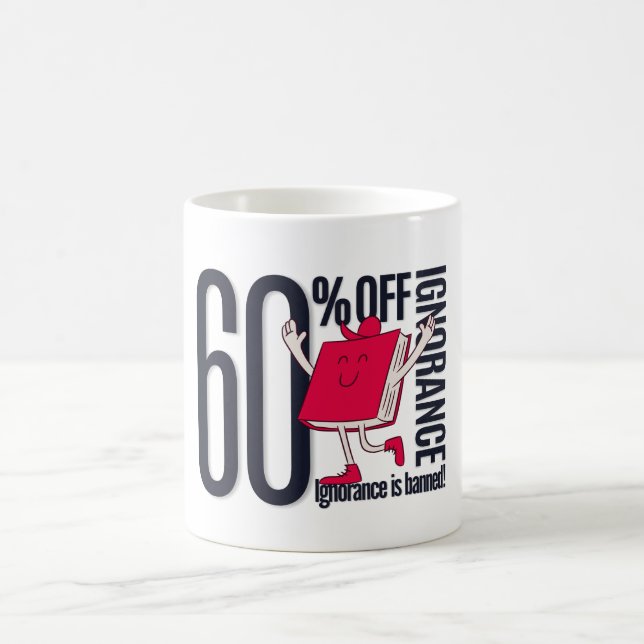 Whimsical Röd Bok Karaktär Okunskap Bannlyst Moti Kaffemugg (Center)