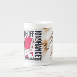 Whimsical Röd Bok Karaktär Okunskap Förbjuden Benporslin Mugg