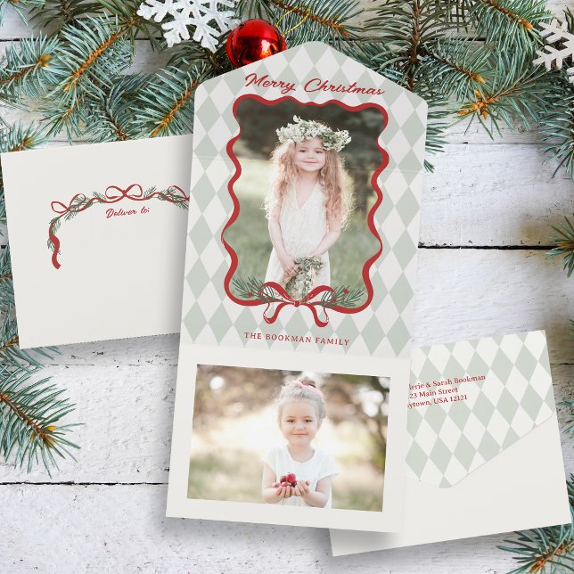 Whimsical röd julbåge Merry Christmas Foto (Skapare uppladdad)