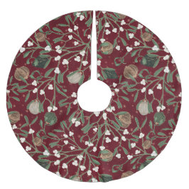 Whimsical rödmistel julgranstavla julgransmatta borstad polyester