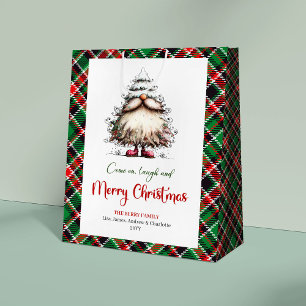 Whimsical Rolig Tomte Lekfull Julpresentpåse