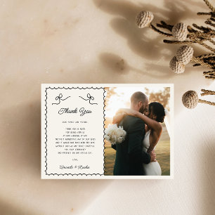 Whimsical Roligt Hand plockade Fransk 2 Photo Bröl Tack Kort