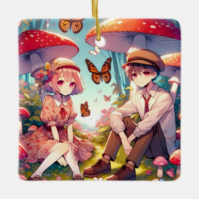 Whimsical Romantic Anime par Julgransprydnad Keramik (Framsida)