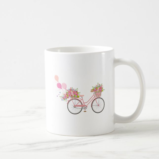 Whimsical Rosa Bicycle Kaffemugg (Höger)