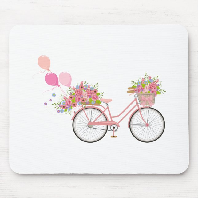 Whimsical Rosa Bicycle Musmatta (Framsidan)