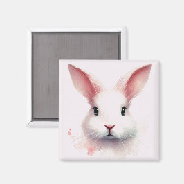 Whimsical Rosa Bunny Magnet