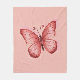   Whimsical Rosa Fjäril  Fleecefilt