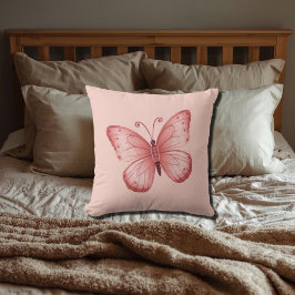 Whimsical Rosa Fjäril Kudde