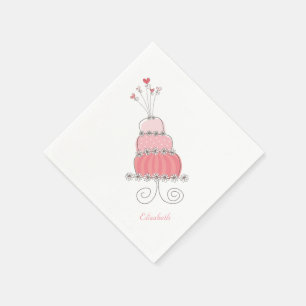 Whimsical Rosa Flickas Tusenskönna Födelselsedagst Pappersservett