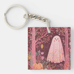 Whimsical Rosa Ghost in Enchanted Blommigt Forest
