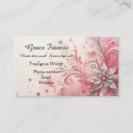 Whimsical Rosa Gnistra Freelance Storyteller Visitkort