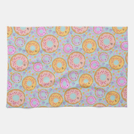 Whimsical Rosa Lila Pastell Donut Kökshandduk