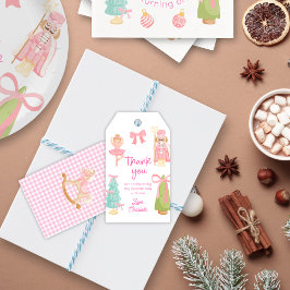 Whimsical Rosa Nötknäppare Födelsedagspresent Tag Presentetikett