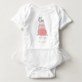 Whimsical Rosa Tårta En Flickas 1-års Födelsedagsf T-shirt