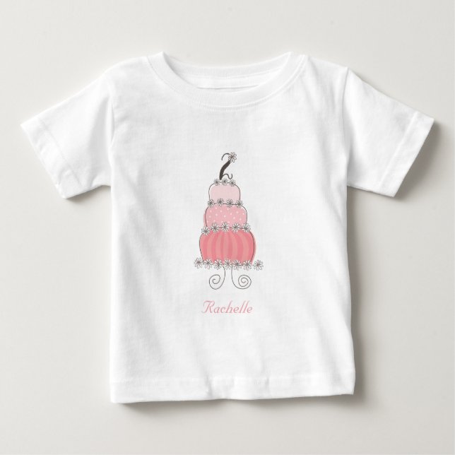 Whimsical Rosa Tårta Två Flickors 2-års Födelsedag Tröja (Framsida)