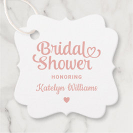 Whimsical Rose Gold Hjärtmanus Bröllopsdusch Gåvor Etiketter