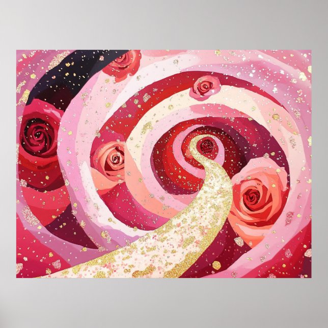 Whimsical roses garden poster (Framsidan)