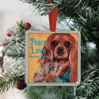 Whimsical Ruby Cavalier Kung Charles Ornament