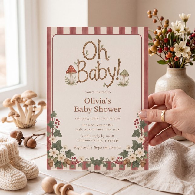 Whimsical Rustic Kvists Babyshower Inbjudan (Skapare uppladdad)