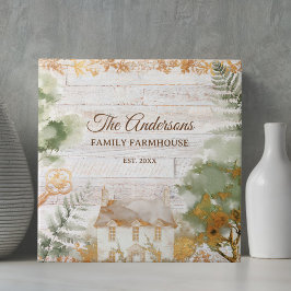 Whimsical Rustik Lanthus Familjenamn Kakelplatta