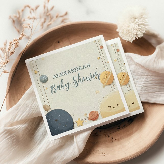 Whimsical Rymden Baby Shower Pappersservett (Skapare uppladdad)
