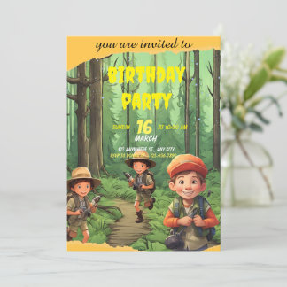 Whimsical Safari Äventyr Birthday-inbjudan Inbjudningar