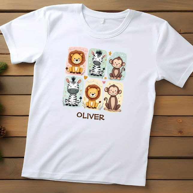 Whimsical Safari Djurdoodles T Shirt (Skapare uppladdad)