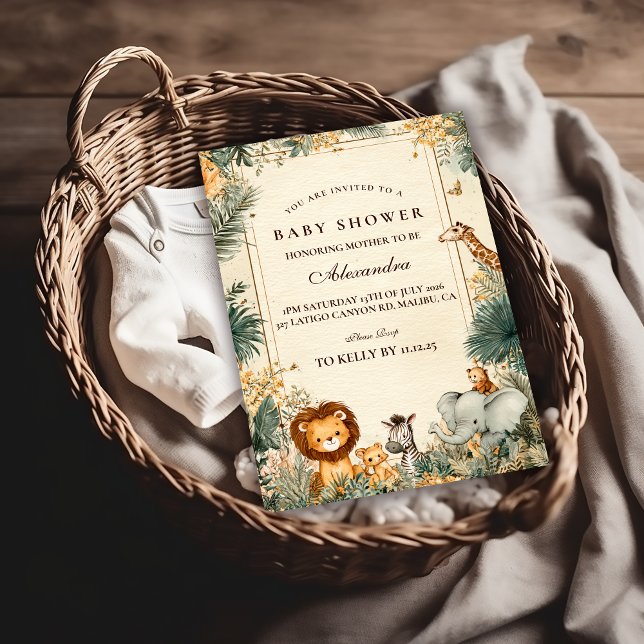 Whimsical Safari Welcome Baby Shower Inbjudningar (Skapare uppladdad)