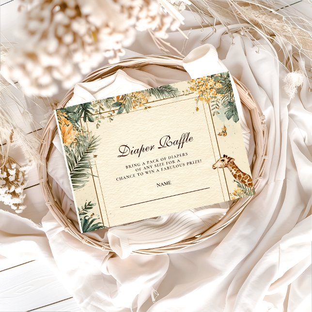 Whimsical Safari Welcome Diapper Raffle Tilläggskort (Skapare uppladdad)
