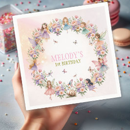 Whimsical saga trädgård 1-års födelsedag  pappersservett