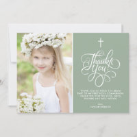 Whimsical Sage Grönt First Heliga Communion Photo