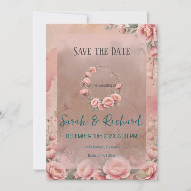 Whimsical Sagobloss Save the Date Spara Datumet (Framsida)