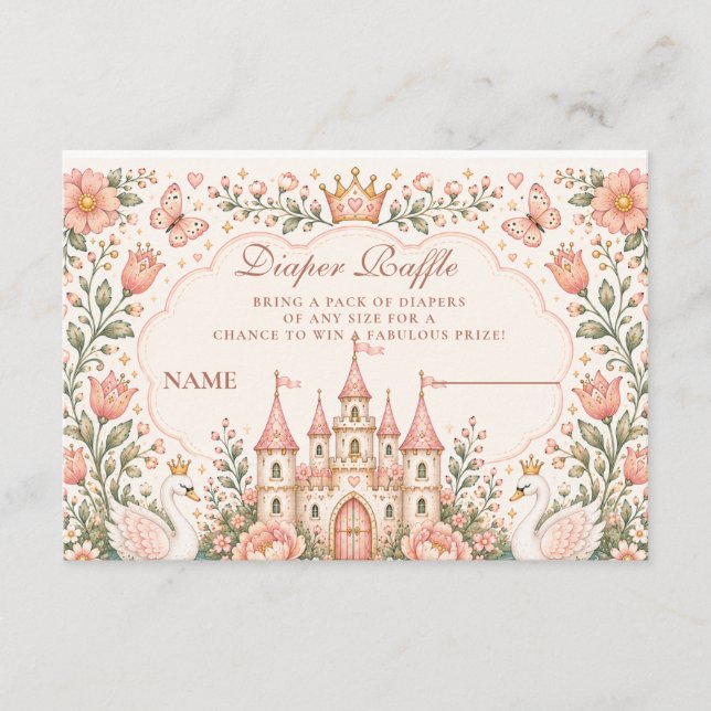 Whimsical Sagostyle Slott Blöja Lotteri Tilläggskort (Framsida)