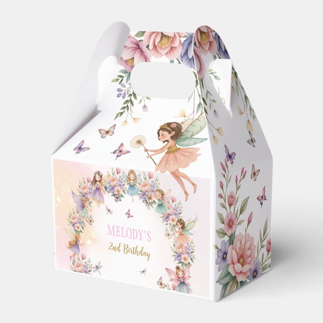 Whimsical sagoträdgård 2-års födelsedag presentaskar (Framsidan Sidan)