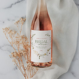 Whimsical Sagoträlsgård & Bågar Bröllopsdusch Vinflaska Etikett