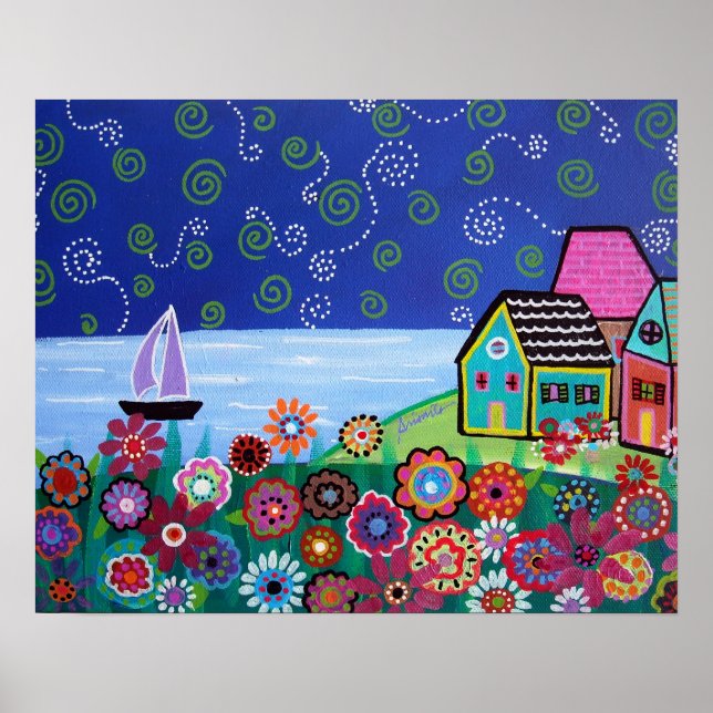 WHIMSICAL SAILBOAT PAINTING POSTER (Framsidan)