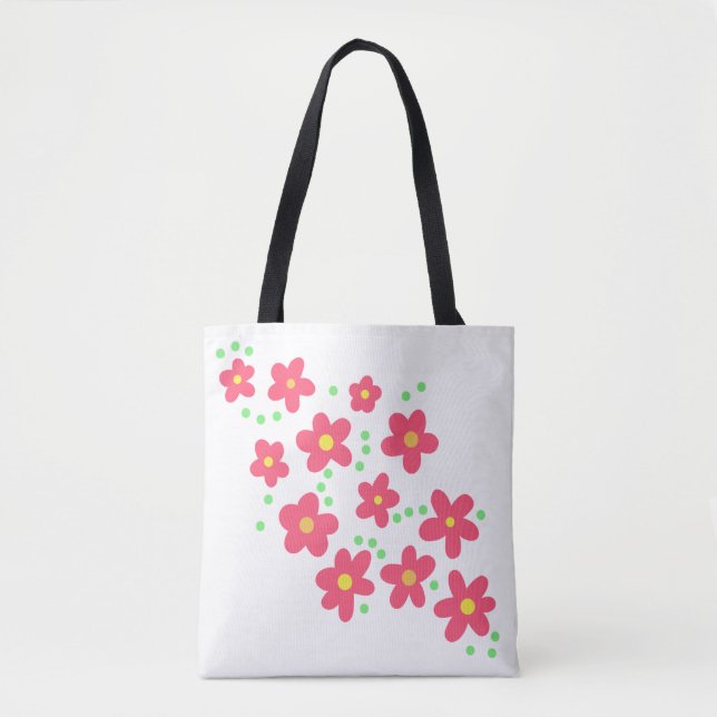 Whimsical Salmon Flowers Tygkasse (Framsida)