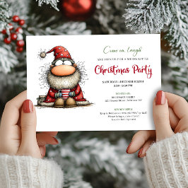 Whimsical Santa Hand Drawn Holiday Party Invite Inbjudningar