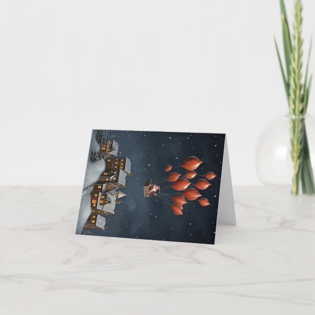 Whimsical Santa Högtidskort Tomt Inuti Helgkort (Framsida)
