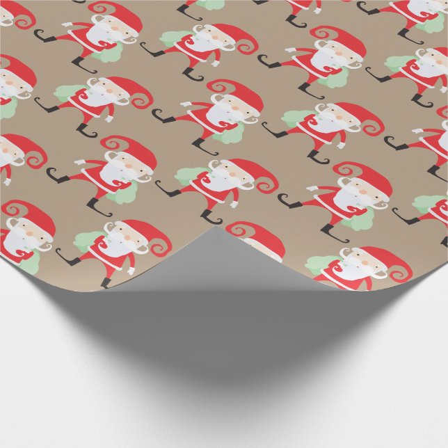 Whimsical Santa Mönster Presentpapper (Hörn)