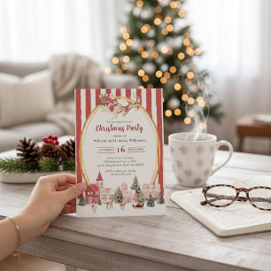 Whimsical Santa Sleigh By Lands Julfest Julkort