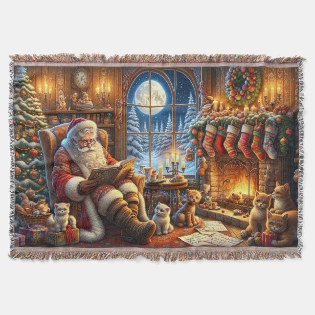 Whimsical Santa Throw Blanket Filt (Framsidan)