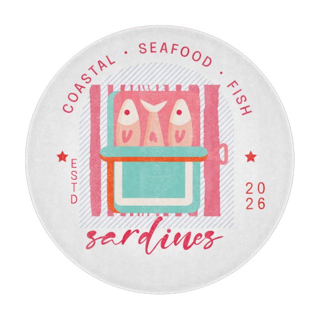 Whimsical Sardines Coastal Beach Pink (Framsidan)