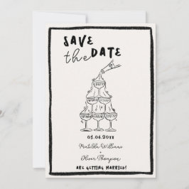 Whimsical Save The Date-inbjudan Inbjudningar