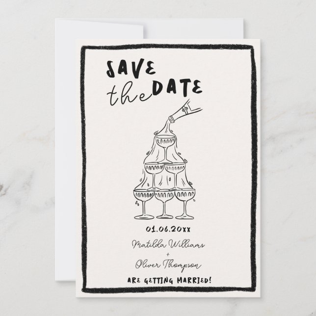 Whimsical Save The Date-inbjudan Inbjudningar (Framsida)