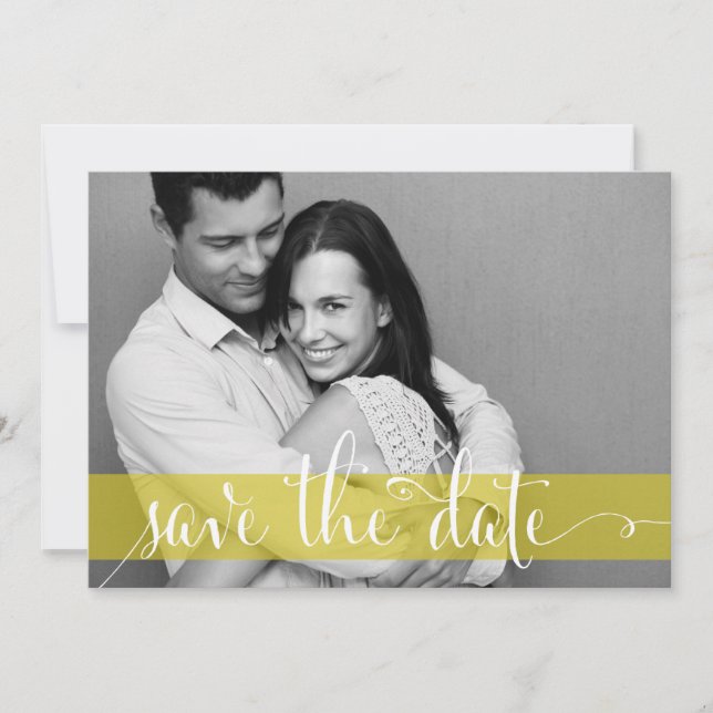 Whimsical Save the Date Script Foto Annonsering Inbjudningar (Framsida)