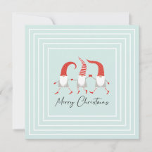 Whimsical Scandinavian Gnomes God jul Card