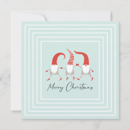 Whimsical Scandinavian Gnomes God jul Card
